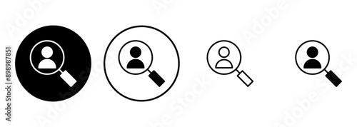 Hiring icon set. Search job vacancy icon. Human resources concept. Recruitment