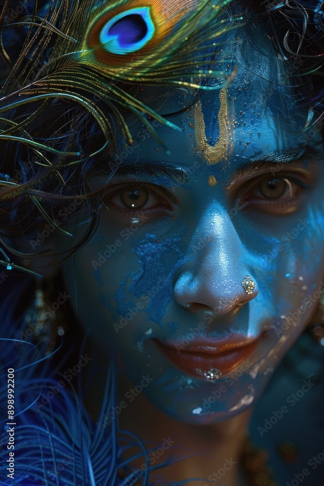 Joyful devotion: happy krishna janmashtami, arrival of lord krishna with traditional rituals, festive decorations, heartfelt bhajans, unity of devotees in a joyous spiritual gathering Joyful devotion: happy krishna janmashtami, arrival of lord krishna with traditional rituals, festive decorations, heartfelt bhajans, unity of devotees in a joyous spiritual gathering