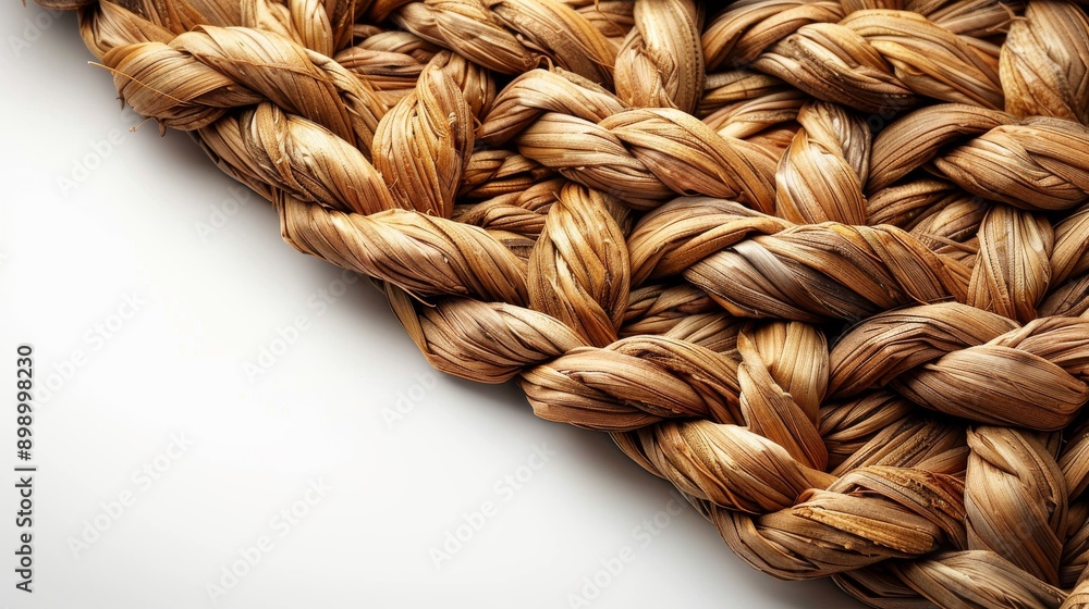Interwoven wicker strands create textured background in shades of brown, beige, and yellow. Perfect for natural, traditional projects Interwoven wicker strands create textured background in shades of brown, beige, and yellow. Perfect for natural, traditional projects