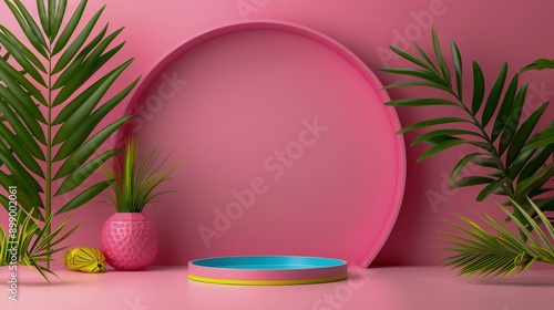 Tropical Summer Product Mockup Scene