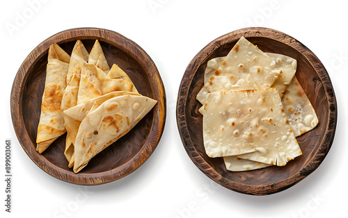 Plate of tasty Dhooska with on white background. photo