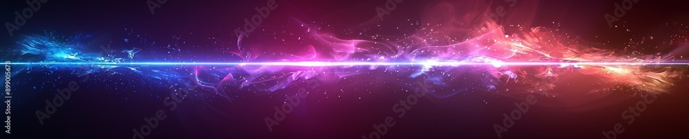 Fototapeta premium A beam of blue light in a purple background. 