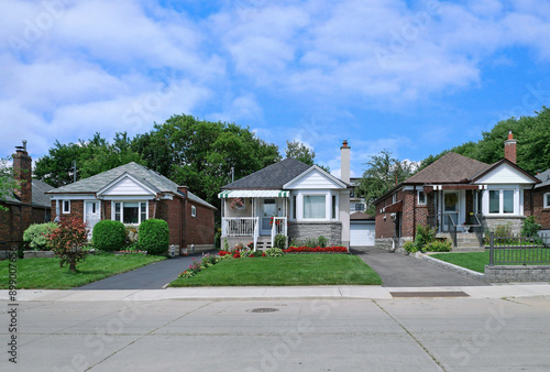 Wallpaper Mural Street with row of small bungalow type houses Torontodigital.ca