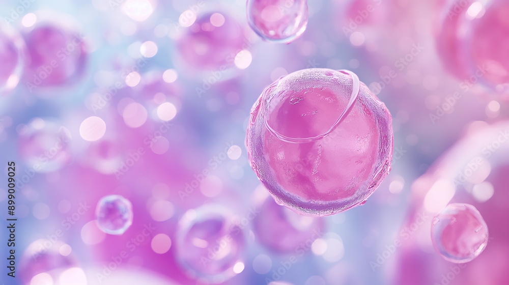 Pink and Blue Bubbles Floating in a Light Background Pink and Blue Bubbles Floating in a Light Background