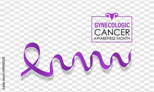 Vector Illustration for Gynecologic Cancer Awareness Month is september. Background, Poster, Banner, Advertising, and background design. Calligraphy Realistic Teal Ribbon.