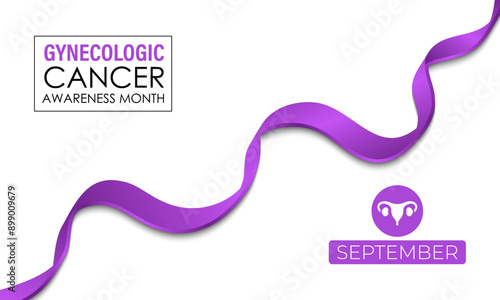 Vector Illustration for Gynecologic Cancer Awareness Month is september. Background, Poster, Banner, Advertising, and background design. Calligraphy Realistic Teal Ribbon.