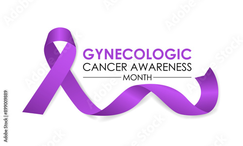 Vector Illustration for Gynecologic Cancer Awareness Month is september. Background, Poster, Banner, Advertising, and background design. Calligraphy Realistic Teal Ribbon.