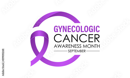 Vector Illustration for Gynecologic Cancer Awareness Month is september. Background, Poster, Banner, Advertising, and background design. Calligraphy Realistic Teal Ribbon.
