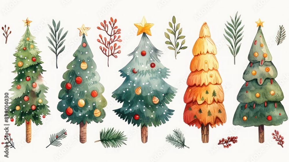 Hand-Drawn Christmas Tree Illustrations in Vector Format Hand-Drawn Christmas Tree Illustrations in Vector Format