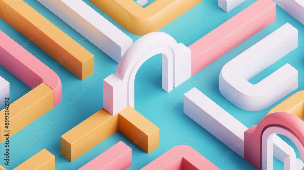 Obraz premium An intricate financial maze with vibrant pathways, each leading to distinct investment opportunities like stocks, real estate, and startups, symbolizing choice and risk