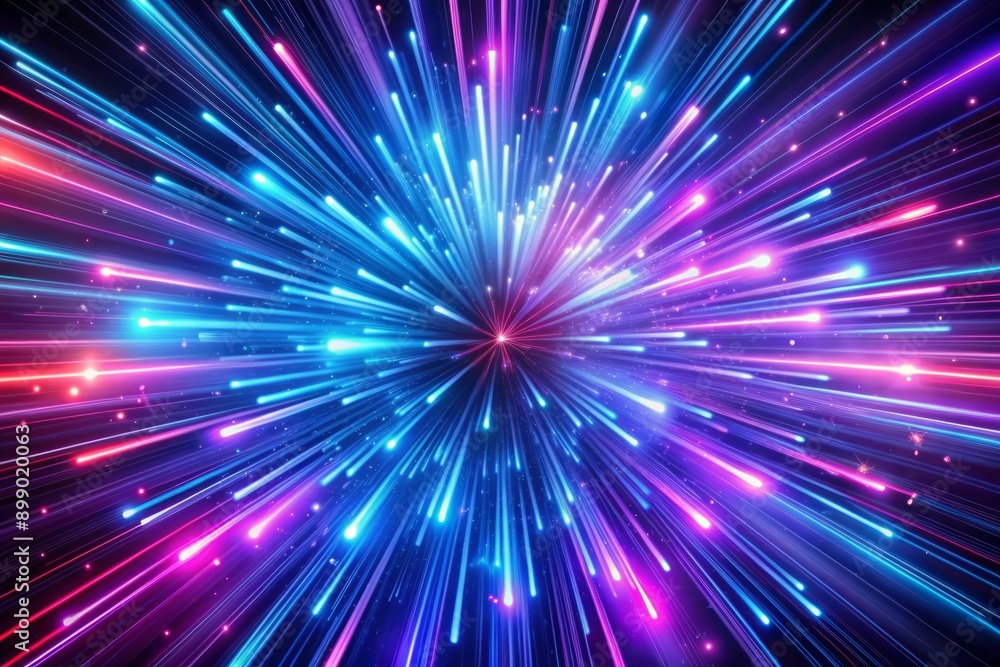 Vibrant neon streaks of light in radiant purple and electric blue hues burst across a transparent background, creating a mesmerizing abstract visual effect. Vibrant neon streaks of light in radiant purple and electric blue hues burst across a transparent background, creating a mesmerizing abstract visual effect.