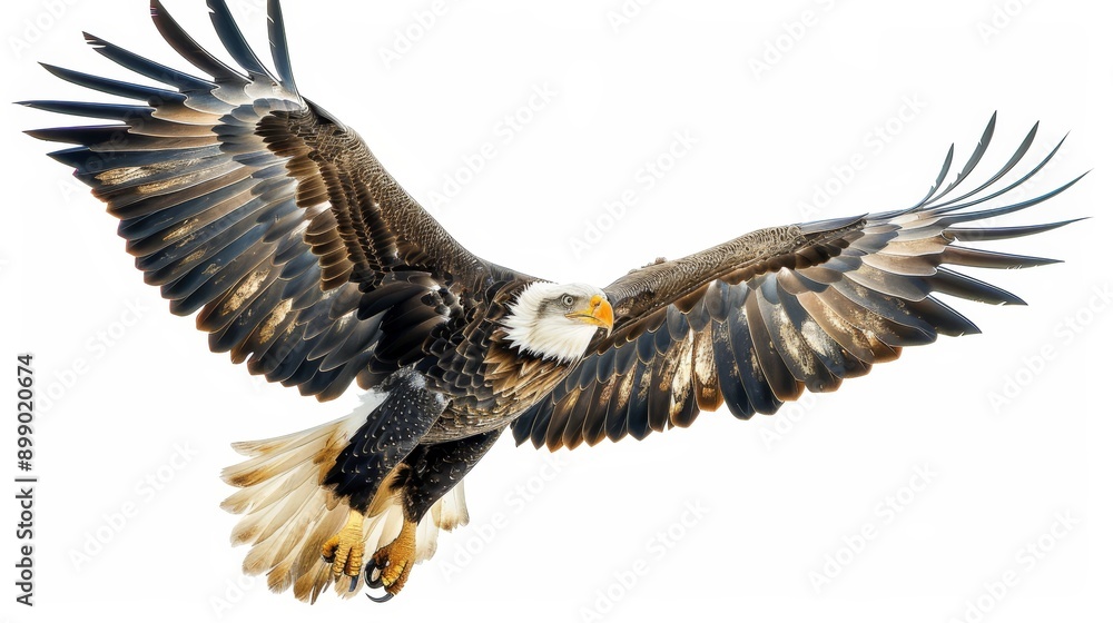 A majestic eagle in flight on an isolated background A majestic eagle in flight on an isolated background