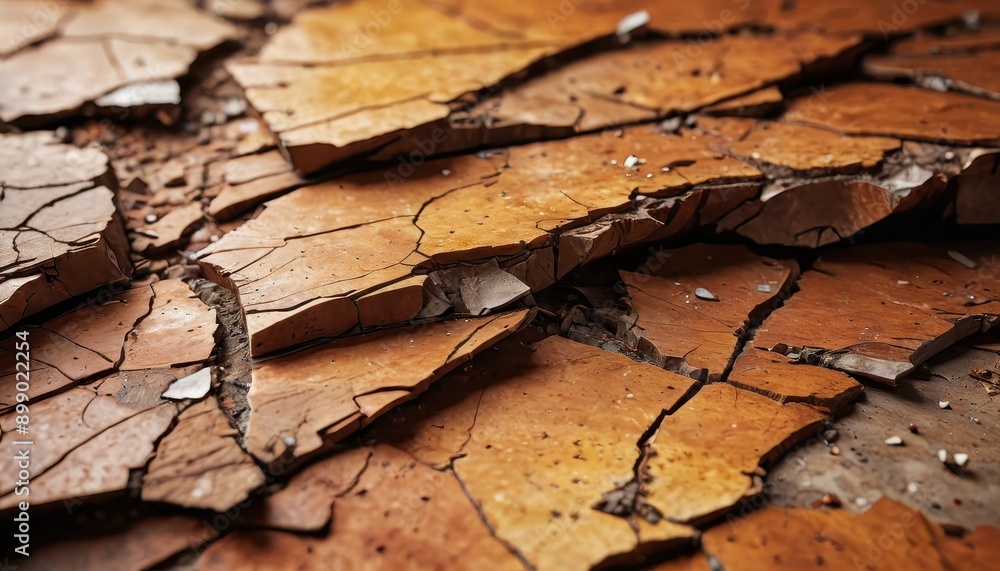 Fototapeta premium Cracked and Broken Tile Texture.