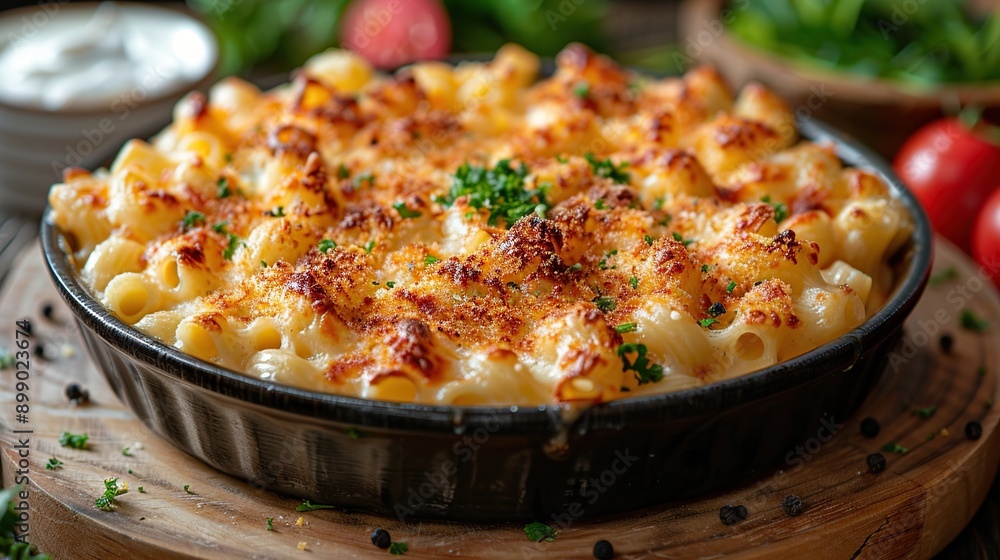 Creamy Mac and Cheese in a Black Dish Creamy Mac and Cheese in a Black Dish