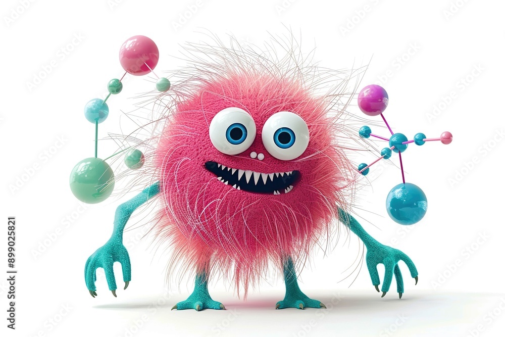 Obraz premium monster with chemistry atoms