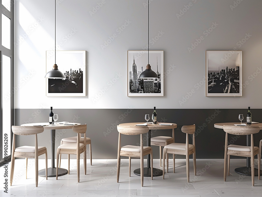 Contemporary Restaurant Cafe Interior with Modern Decor and Cozy Ambiance Contemporary Restaurant Cafe Interior with Modern Decor and Cozy Ambiance
