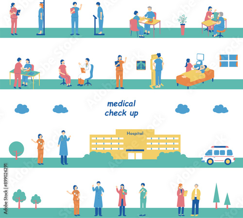 健康診断を受ける人達