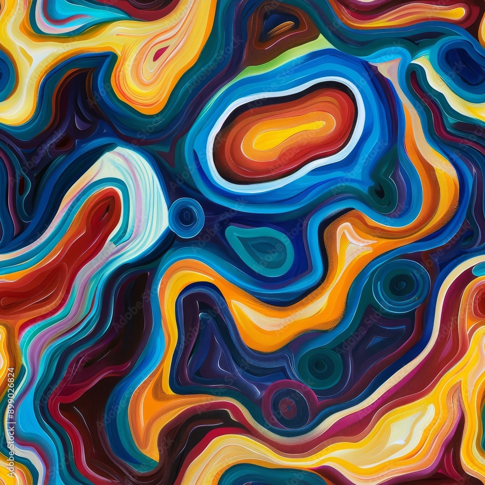 A seamless illustration of an abstract dreamscape pattern. A seamless illustration of an abstract dreamscape pattern.