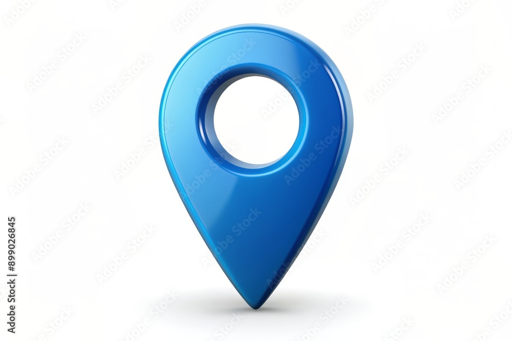 Isolated blue location pin icon on a white background, symbolizing navigation, direction, and precision, with a subtle shadow for added depth and dimension. Isolated blue location pin icon on a white background, symbolizing navigation, direction, and precision, with a subtle shadow for added depth and dimension.