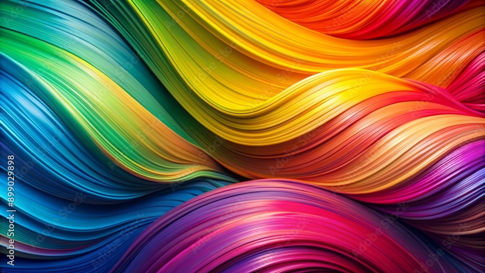 Naklejka premium Vibrant colors blend in a mesmerizing gradient, thick paint strokes on a 3D background, creating a stunning liquid artwork perfect for banners, posters, covers, and brochures.