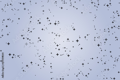 Plus symbols of different sizes and opacity seamless background pattern vector illustration.