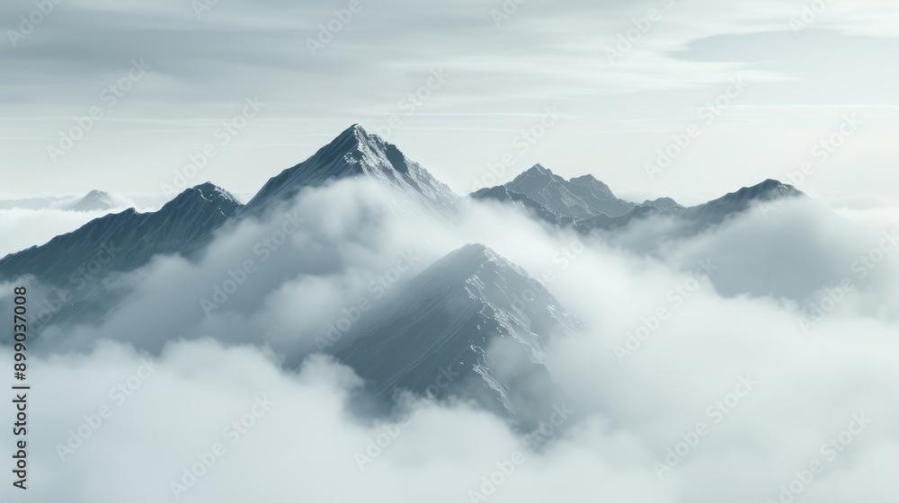 Majestic mountain range, cloaked in a thick magical mist, with floating charms glowing softly, clouds drifting lazily, enchanting and otherworldly Majestic mountain range, cloaked in a thick magical mist, with floating charms glowing softly, clouds drifting lazily, enchanting and otherworldly