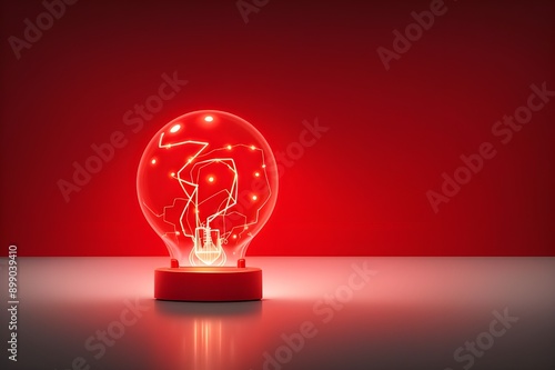 Red electricity isolated on transparent background generated by AI