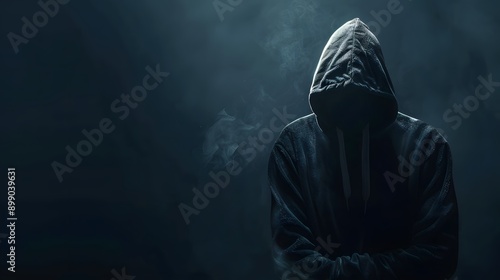 Hidden man in hooded top 