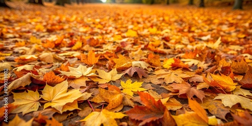 Large carpet of leaves on the ground in autumn Creative AI