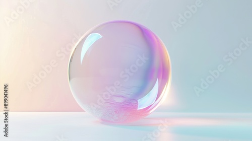 Iridescent Sphere on a White Background