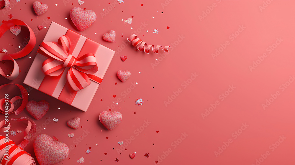 Obraz premium Valentine Day copy space wallpaper with pink background
