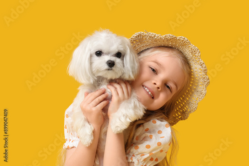 Cute little girl with Malte...