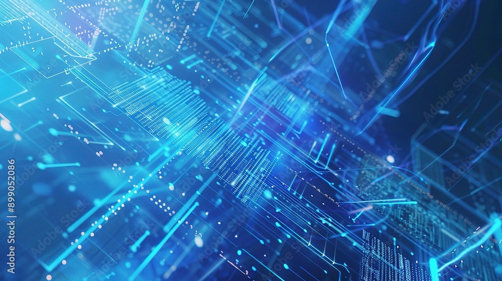 Dazzling Blue Technology Background: Showcasing Advanced and Innovative Technological Elements Dazzling Blue Technology Background: Showcasing Advanced and Innovative Technological Elements