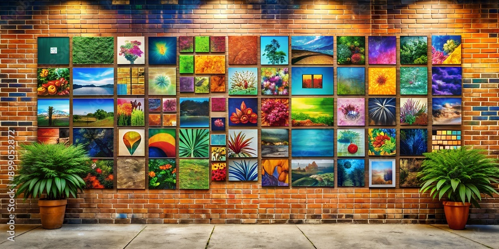 Naklejka premium A picture on a wall informative Vibrant engaging Generative AI