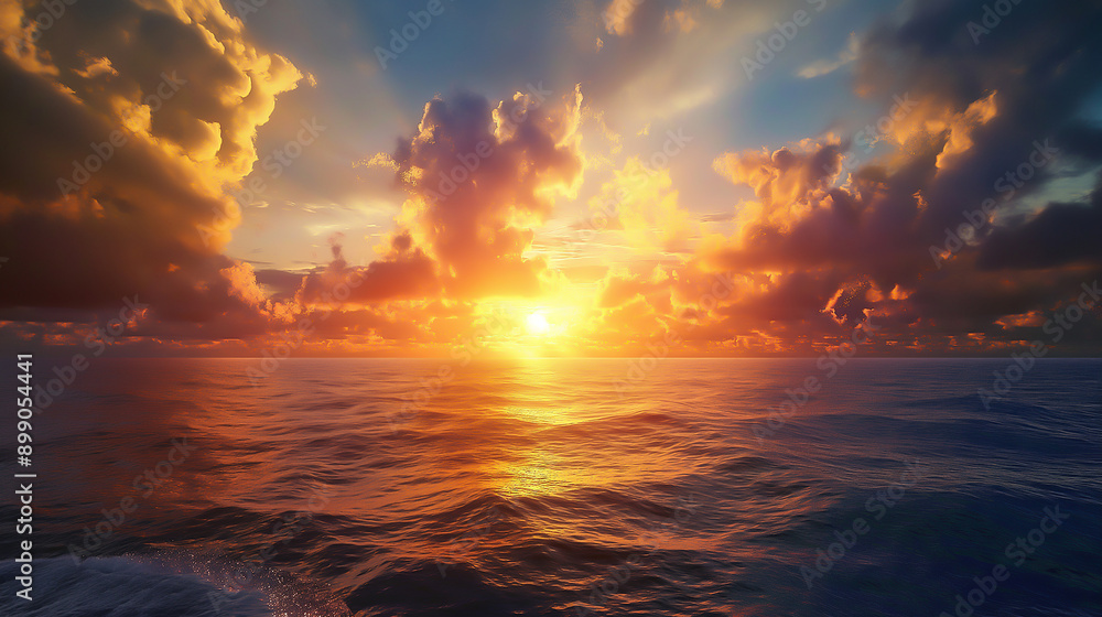 A stunning sunset over the ocean A stunning sunset over the ocean