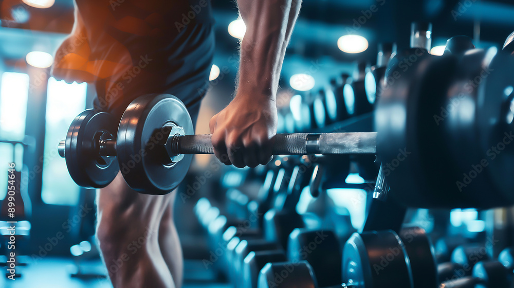 a person lifting weights in a modern gym a person lifting weights in a modern gym
