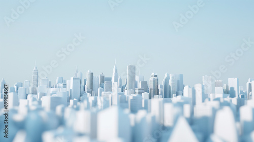 blue city skyline, city modeling, skyline of city, 3d model rendering, city landscape