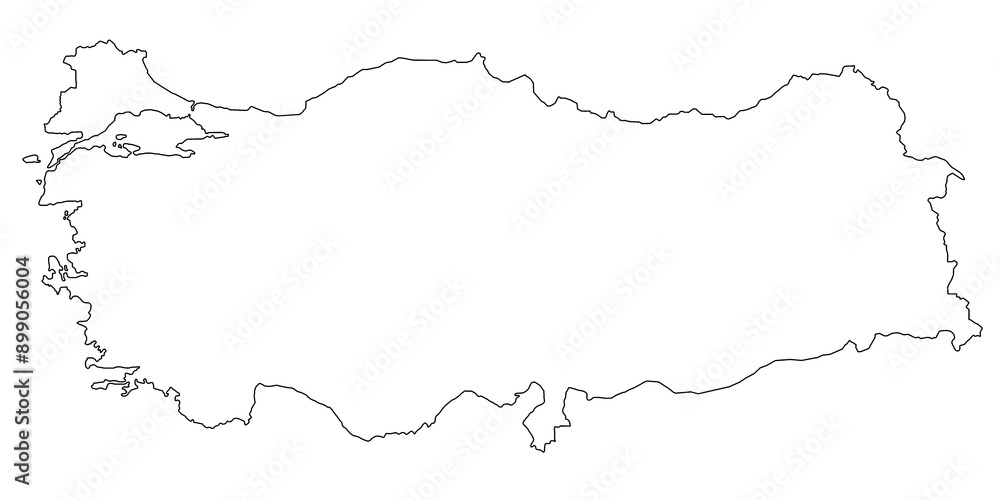 High detailed illustration map - Administrative Turkey Map High detailed illustration map - Administrative Turkey Map