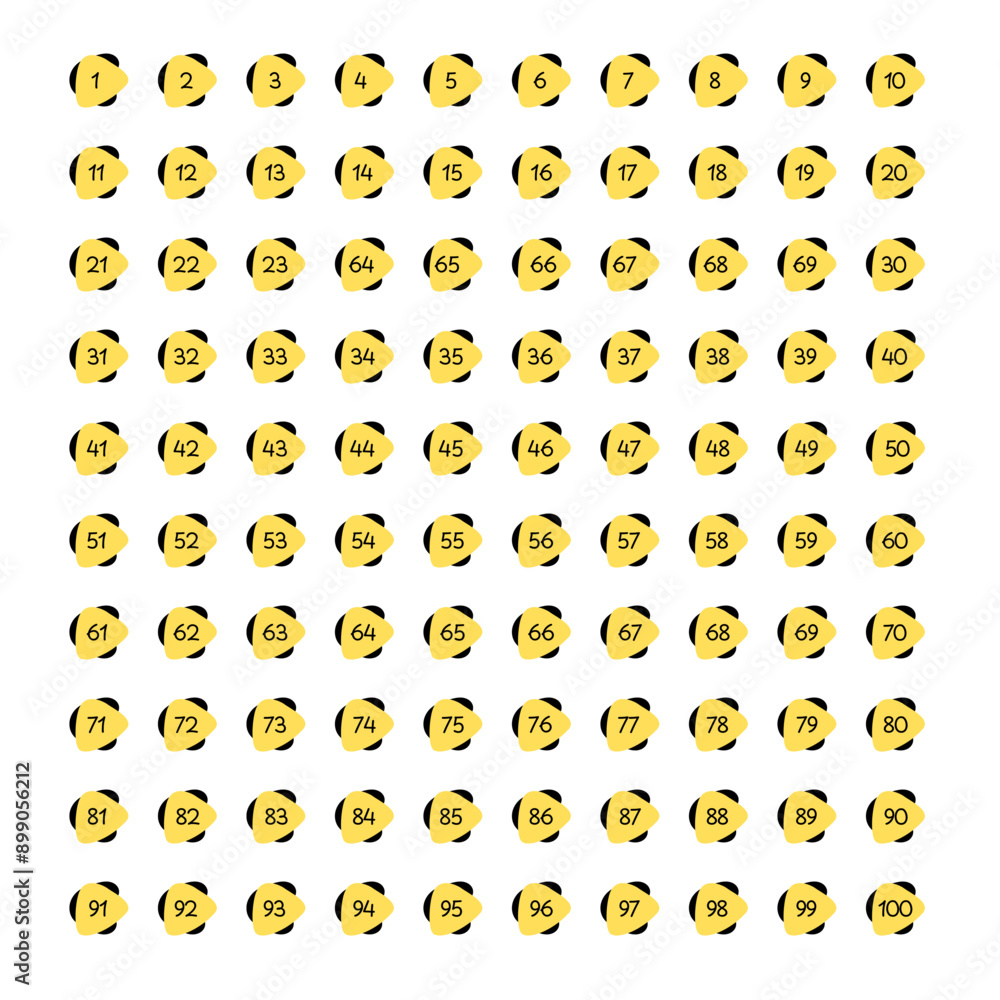 set of 1 to 100 digit numbers icons set of 1 to 100 digit numbers icons