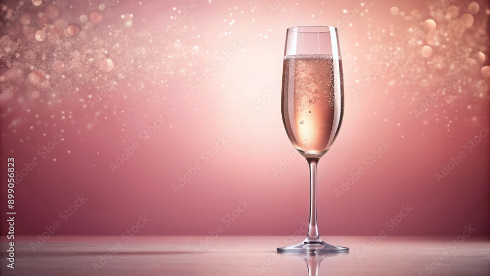 Luxurious pink champagne in elegantly fluted glass, bubbles rising, set against soft pink background, exuding opulence and celebratory ambiance. Luxurious pink champagne in elegantly fluted glass, bubbles rising, set against soft pink background, exuding opulence and celebratory ambiance.