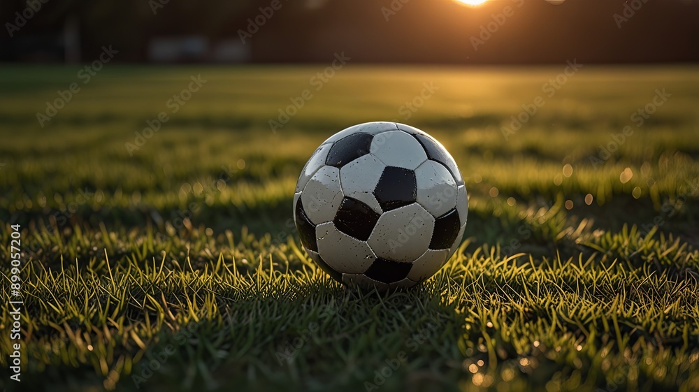 Fototapeta premium soccer ball on grass