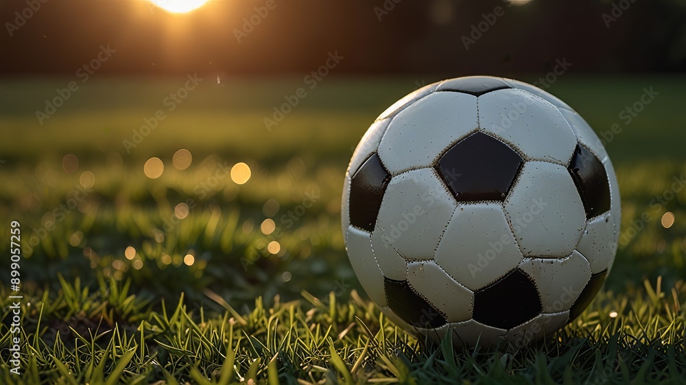 Fototapeta premium soccer ball on grass
