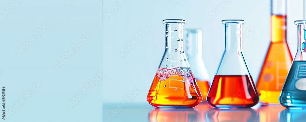 Precipitation reaction, solid formation in solution, flat design illustration Precipitation reaction, solid formation in solution, flat design illustration