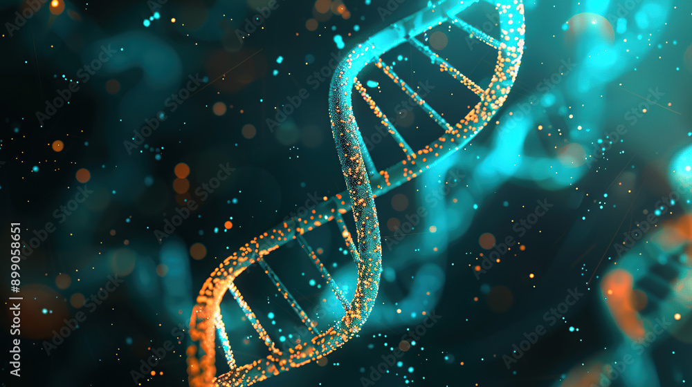 3D rendering of a double helix DNA structure 3D rendering of a double helix DNA structure