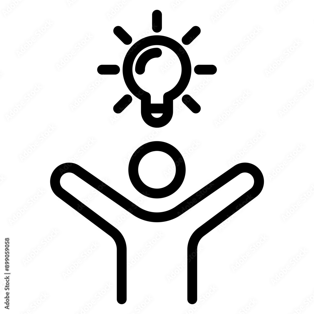 creative solution icon, man found idea, eureka, person holding light bulb. creative solution icon, man found idea, eureka, person holding light bulb.