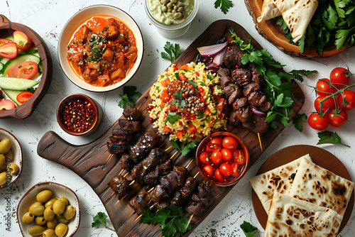 Plate of tasty Fara with on white background. photo