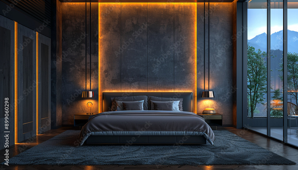 Contemporary luxury hotel suite with stylish accen Contemporary luxury hotel suite with stylish accen