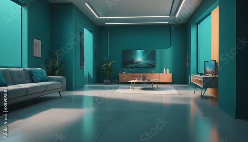 Photo interior modern design room 3d illustration