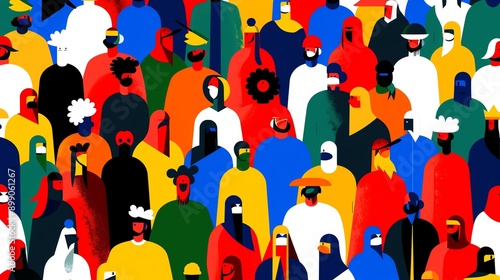 Cultural isolation, different groups separated, flat design illustration
