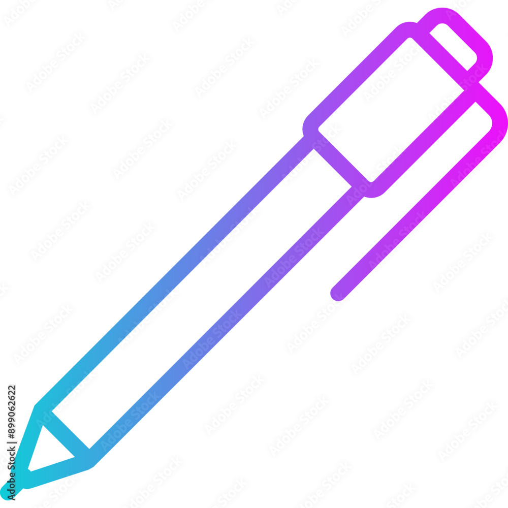 Mechanical Pencil Gradient Icon Design Vector
